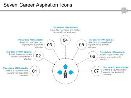 Seven career aspiration icons 7 powerpoint slide images