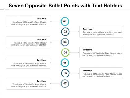 Seven opposite bullet points with text holders