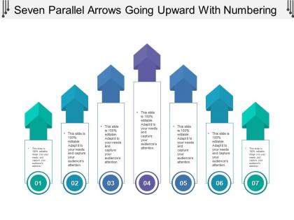 Seven parallel arrows going upward with numbering