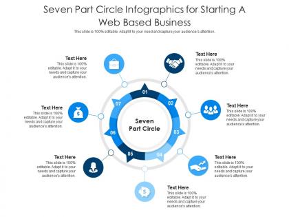 Seven part circle for starting a web based business infographic template