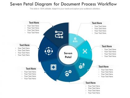 Seven petal diagram for document process workflow infographic template