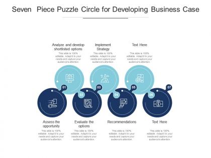 Seven piece puzzle circle for developing business case