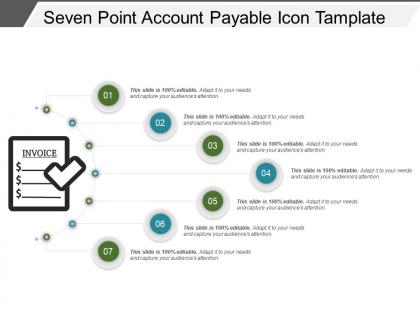 Seven point account payable icon tamplate powerpoint themes