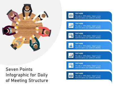 Seven points for daily of meeting structure infographic template