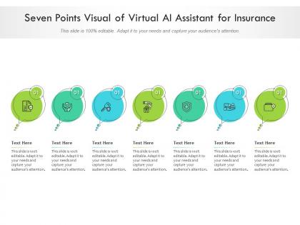 Seven points visual of virtual ai assistant for insurance infographic template