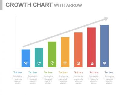 Seven staged growth chart with icons powerpoint slides