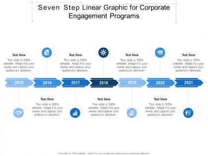 Seven step linear graphic for corporate engagement programs infographic template