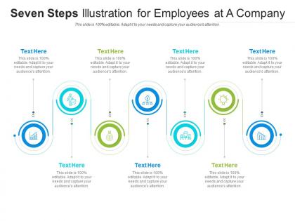 Seven steps illustration for employees at a company infographic template