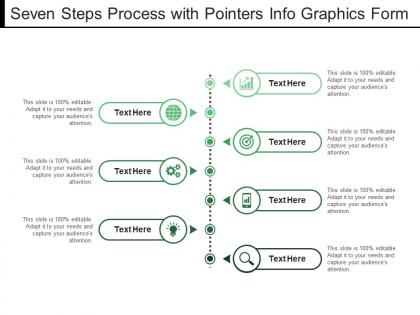 Seven steps process with pointers info graphics form