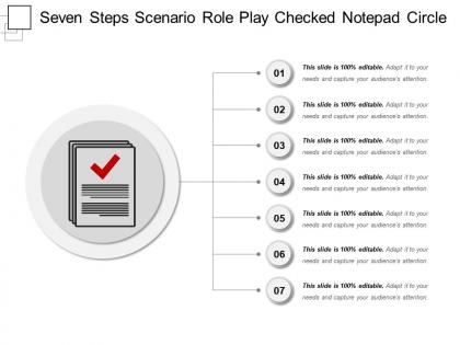 Seven steps scenario role play checked notepad circle