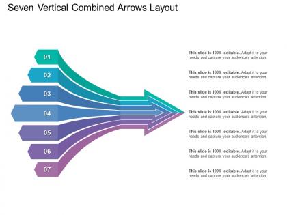 Seven vertical combined arrows layout