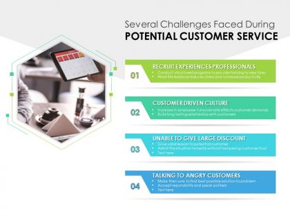 Several challenges faced during potential customer service