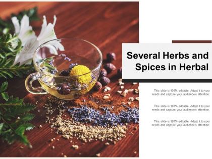 Several herbs and spices in herbal