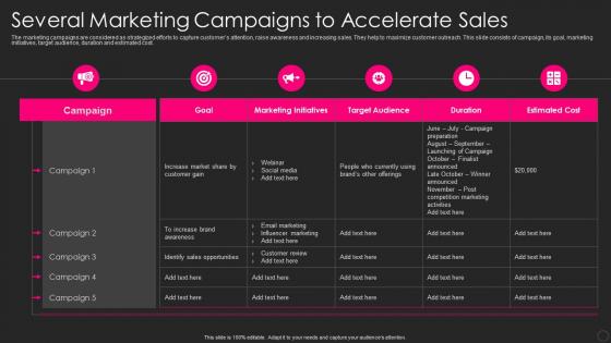 Several Marketing Campaigns To Accelerate Sales Franchise Marketing Playbook
