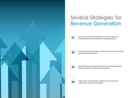 Several strategies for revenue generation