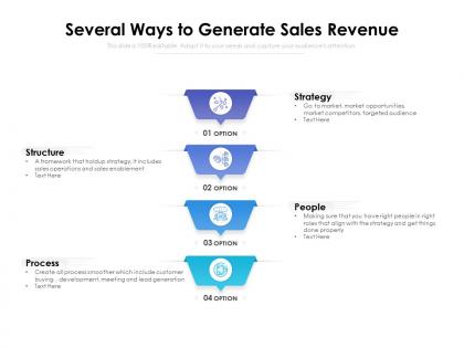 Several ways to generate sales revenue