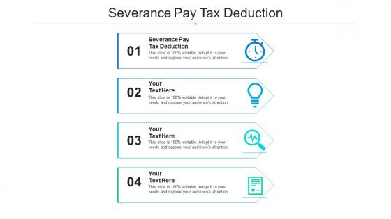 Severance pay tax deduction ppt powerpoint presentation inspiration clipart images cpb