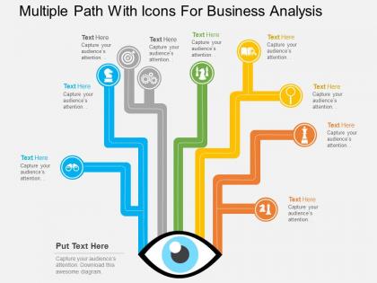 Sg multiple path with icons for business analysis flat powerpoint design