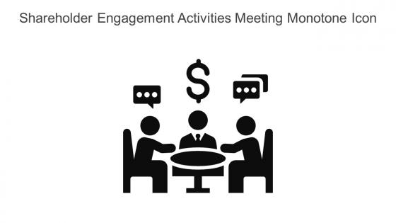 Shareholder Engagement Activities Meeting Monotone Icon In Powerpoint Pptx Png And Editable Eps Format