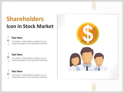 Shareholders icon in stock market