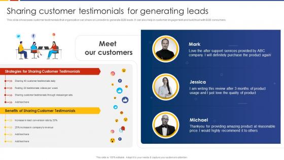 Sharing Customer Testimonials For Generating Leads Social Media Marketing Strategic