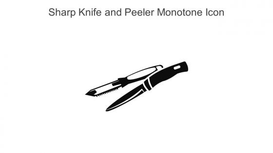 Sharp Knife And Peeler Monotone Icon In Powerpoint Pptx Png And Editable Eps Format