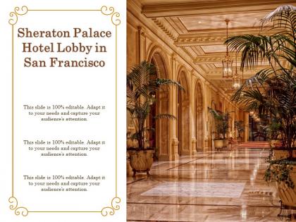 Sheraton palace hotel lobby in san francisco