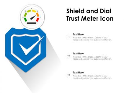Shield and dial trust meter icon