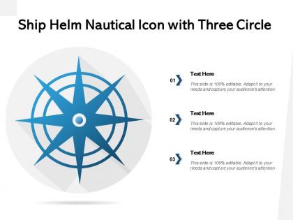 Ship helm nautical icon with three circle