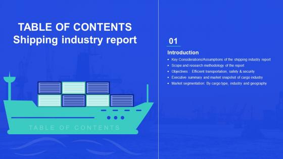 Shipping Industry Report Market Size Trends Drivers Etc Table Of Contents IR SS