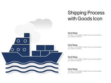 Shipping process with goods icon
