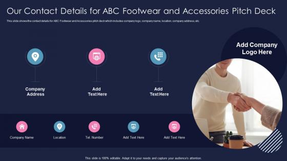 Shoe Business Our Contact Details For ABC Footwear And Accessories Pitch Deck