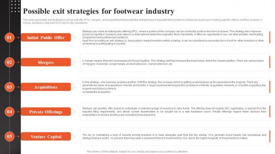 Shoe Shop Business Plan Possible Exit Strategies For Footwear Industry BP SS