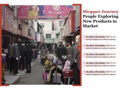 Shopper journey people exploring new products in market