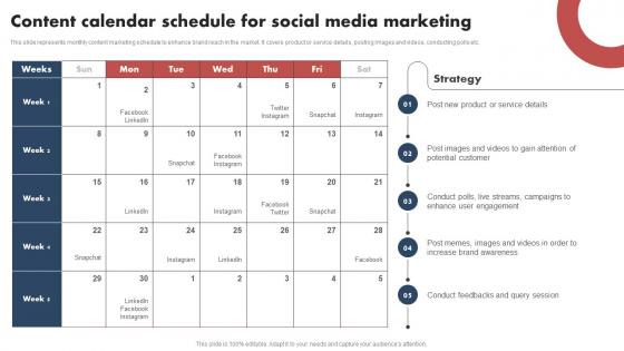 Shopper Marketing Guide Content Calendar Schedule For Social Media Marketing MKT SS V
