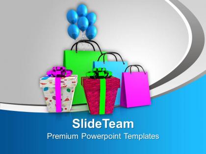 Shopping bags and gifts sales powerpoint templates ppt themes and graphics