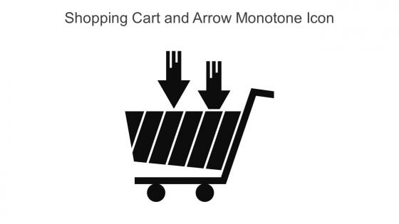 Shopping Cart And Arrow Monotone Icon In Powerpoint Pptx Png And Editable Eps Format