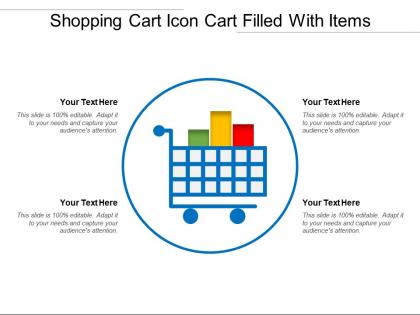 Shopping cart icon cart filled with items