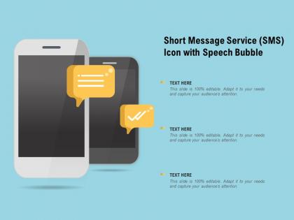 Short message service sms icon with speech bubble