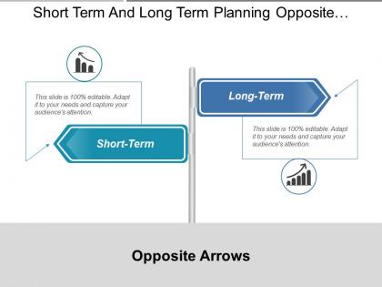 Short term and long term planning opposite arrows