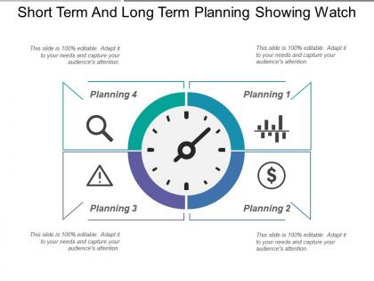 Short term and long term planning showing watch