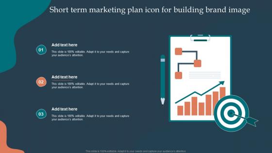 Short Term Marketing Plan Icon For Building Brand Image