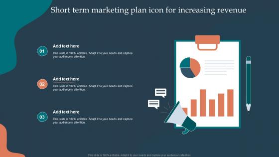 Short Term Marketing Plan Icon For Increasing Revenue