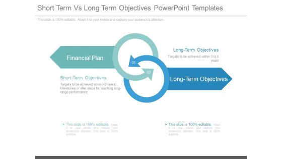 Short term vs long term objectives powerpoint templates