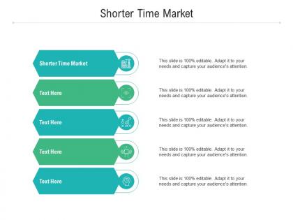 Shorter time market ppt powerpoint presentation outline deck cpb