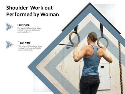 Shoulder work out performed by woman