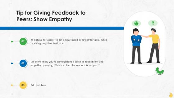 Show Empathy While Giving Feedback To Peers Training Ppt