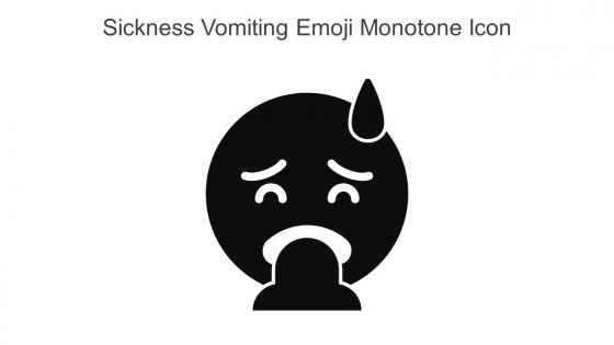 Sickness Vomiting Emoji Monotone Icon In Powerpoint Pptx Png And Editable Eps Format