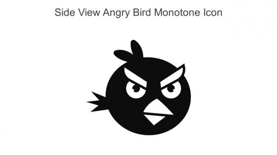 Side View Angry Bird Monotone Icon In Powerpoint Pptx Png And Editable Eps Format