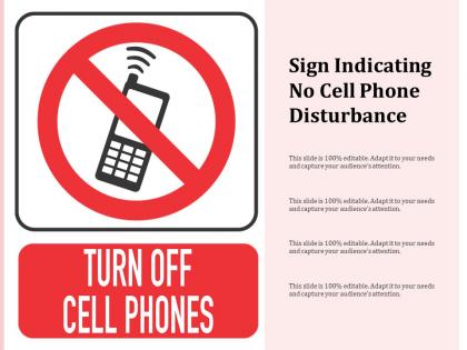 Sign indicating no cell phone disturbance